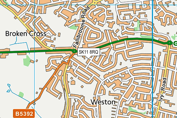 SK11 8RQ map - OS VectorMap District (Ordnance Survey)