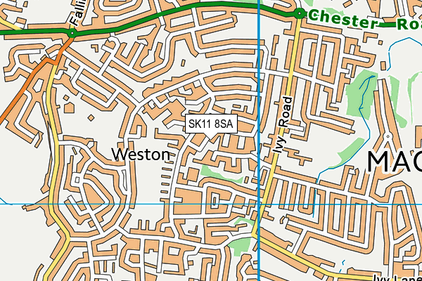 SK11 8SA map - OS VectorMap District (Ordnance Survey)