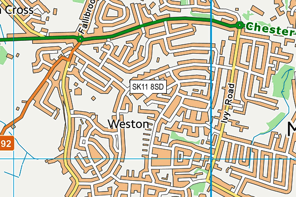 SK11 8SD map - OS VectorMap District (Ordnance Survey)