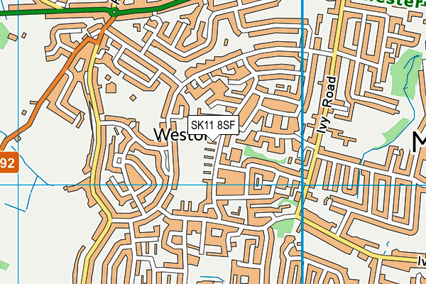 SK11 8SF map - OS VectorMap District (Ordnance Survey)