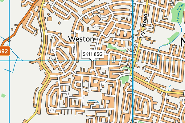 SK11 8SG map - OS VectorMap District (Ordnance Survey)