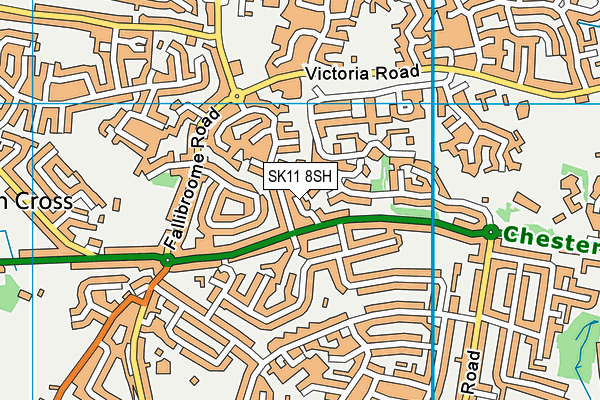 SK11 8SH map - OS VectorMap District (Ordnance Survey)