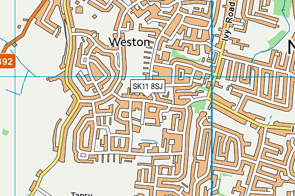 SK11 8SJ map - OS VectorMap District (Ordnance Survey)