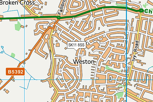 SK11 8SS map - OS VectorMap District (Ordnance Survey)