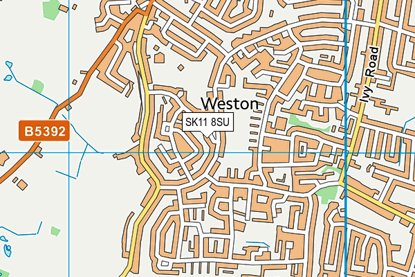SK11 8SU map - OS VectorMap District (Ordnance Survey)