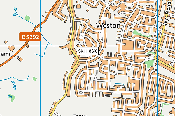 SK11 8SX map - OS VectorMap District (Ordnance Survey)