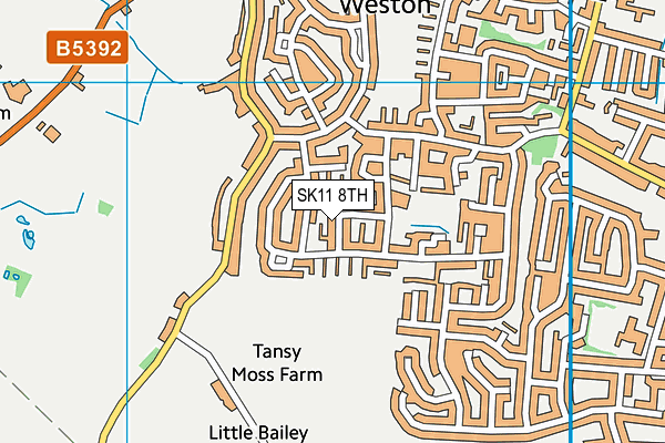 SK11 8TH map - OS VectorMap District (Ordnance Survey)