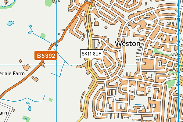 SK11 8UF map - OS VectorMap District (Ordnance Survey)