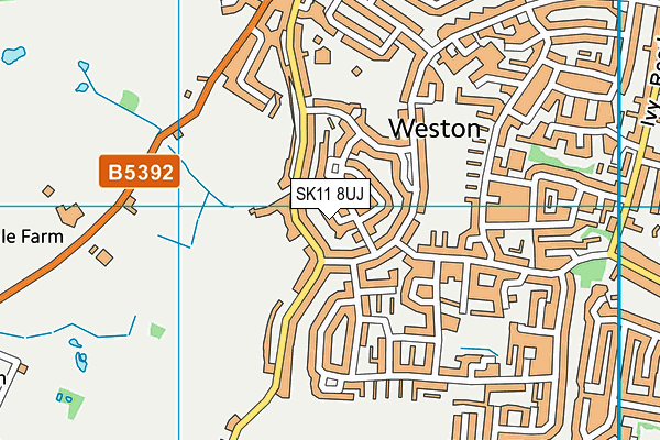 SK11 8UJ map - OS VectorMap District (Ordnance Survey)