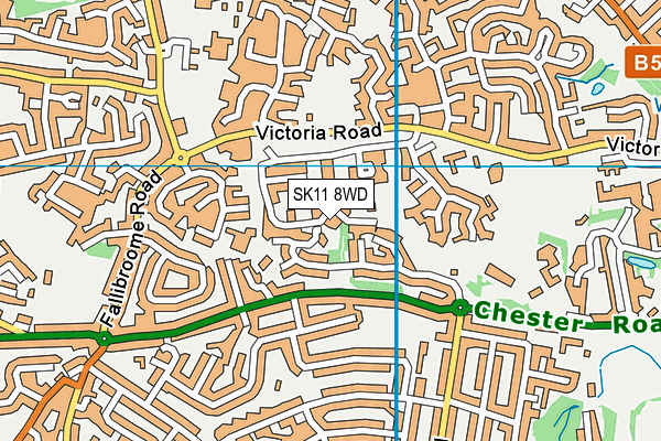 SK11 8WD map - OS VectorMap District (Ordnance Survey)