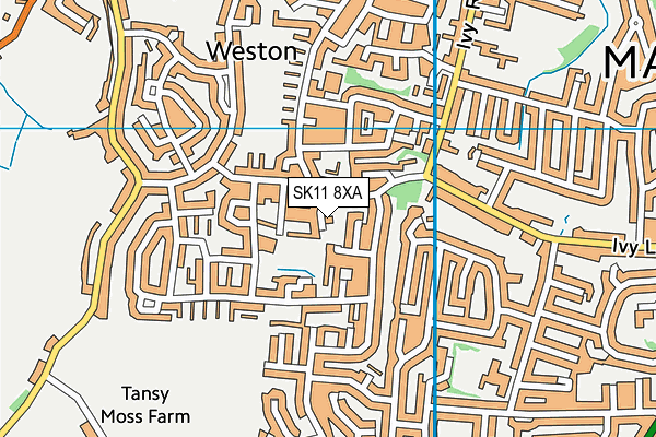 SK11 8XA map - OS VectorMap District (Ordnance Survey)