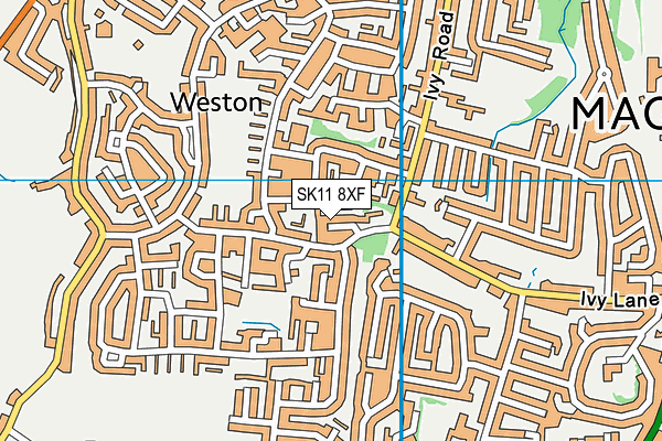 SK11 8XF map - OS VectorMap District (Ordnance Survey)