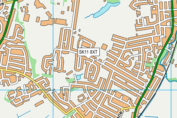 SK11 8XT map - OS VectorMap District (Ordnance Survey)