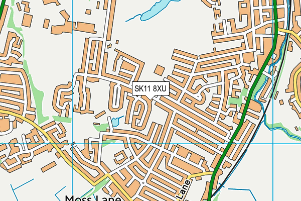 SK11 8XU map - OS VectorMap District (Ordnance Survey)