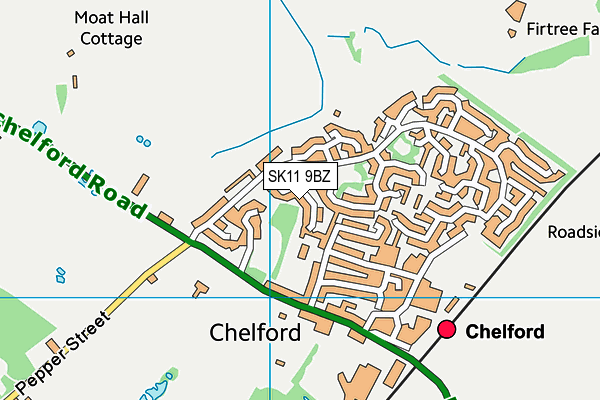 SK11 9BZ map - OS VectorMap District (Ordnance Survey)