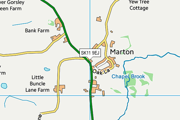 SK11 9EJ map - OS VectorMap District (Ordnance Survey)