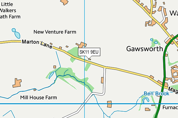 SK11 9EU map - OS VectorMap District (Ordnance Survey)