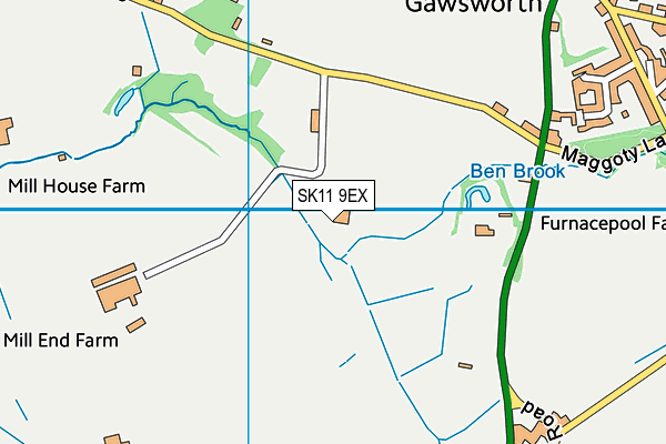 SK11 9EX map - OS VectorMap District (Ordnance Survey)