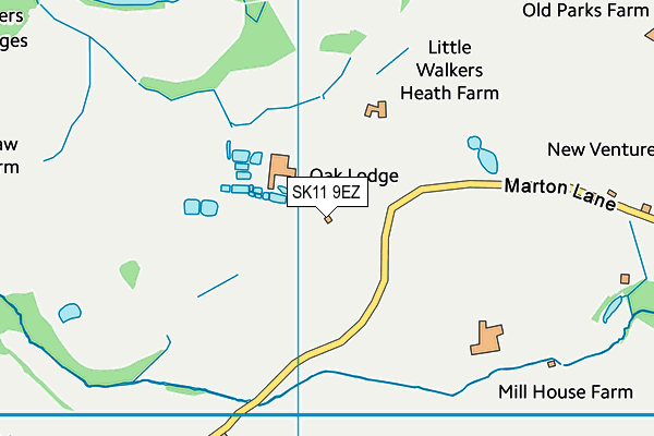 SK11 9EZ map - OS VectorMap District (Ordnance Survey)