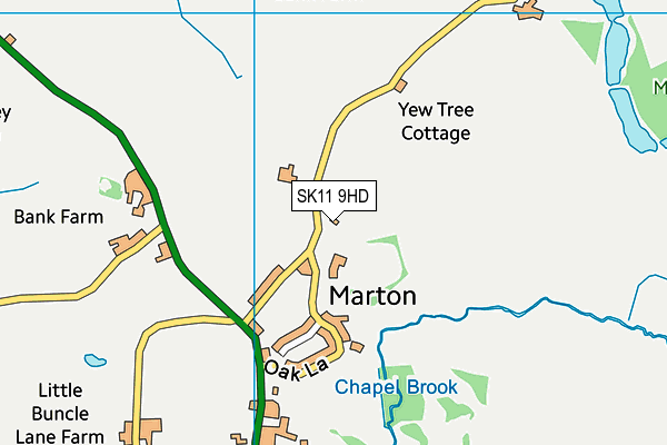 Marton and District CofE Aided Primary School map (SK11 9HD) - OS VectorMap District (Ordnance Survey)