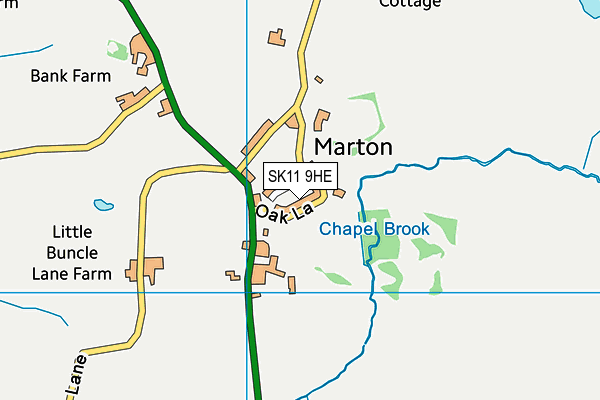 Marton Meadows Golf Club map (SK11 9HE) - OS VectorMap District (Ordnance Survey)