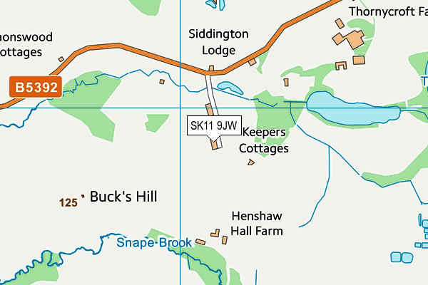 SK11 9JW map - OS VectorMap District (Ordnance Survey)