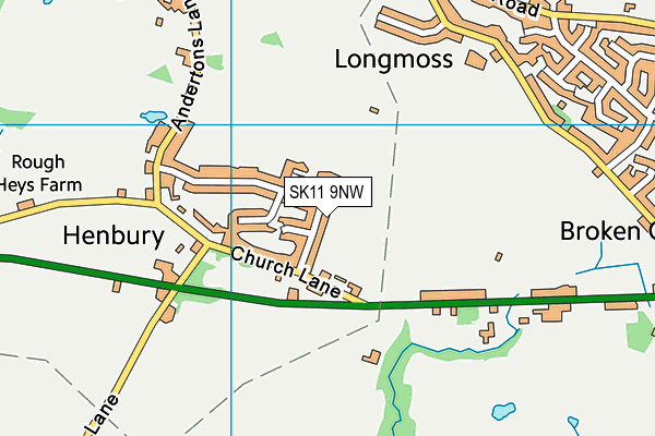 SK11 9NW map - OS VectorMap District (Ordnance Survey)