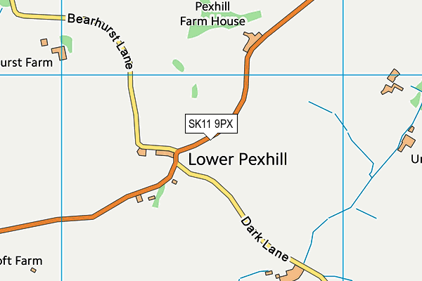 SK11 9PX map - OS VectorMap District (Ordnance Survey)