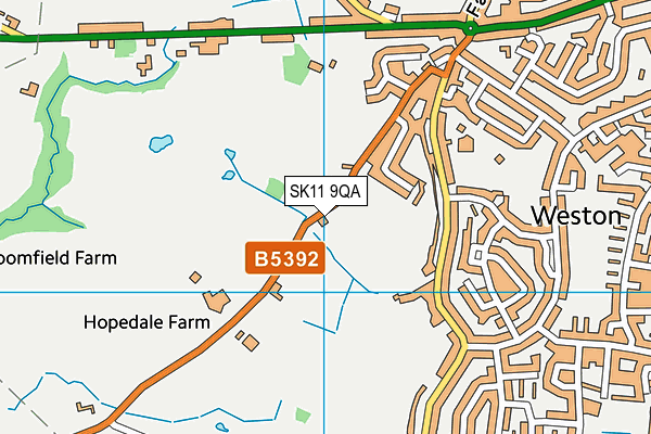 SK11 9QA map - OS VectorMap District (Ordnance Survey)