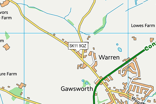 SK11 9QZ map - OS VectorMap District (Ordnance Survey)