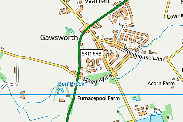 SK11 9RB map - OS VectorMap District (Ordnance Survey)