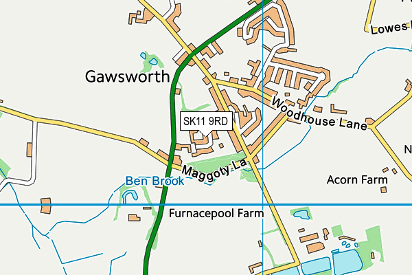 SK11 9RD map - OS VectorMap District (Ordnance Survey)