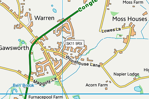 SK11 9RX map - OS VectorMap District (Ordnance Survey)