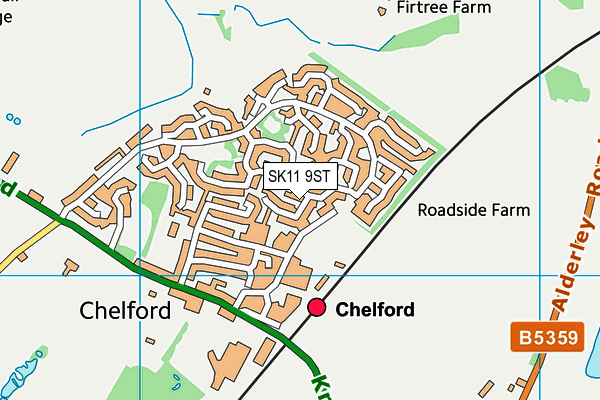 SK11 9ST map - OS VectorMap District (Ordnance Survey)