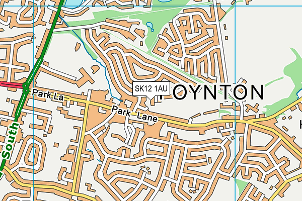 SK12 1AU map - OS VectorMap District (Ordnance Survey)