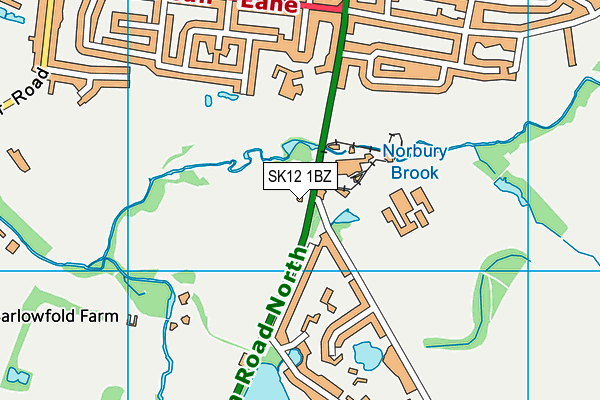 SK12 1BZ map - OS VectorMap District (Ordnance Survey)
