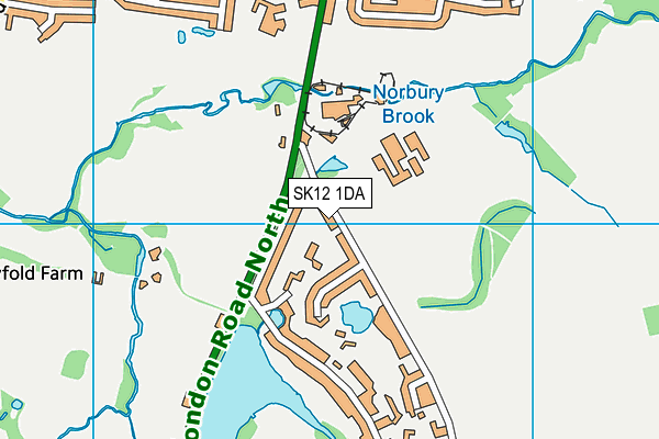SK12 1DA map - OS VectorMap District (Ordnance Survey)