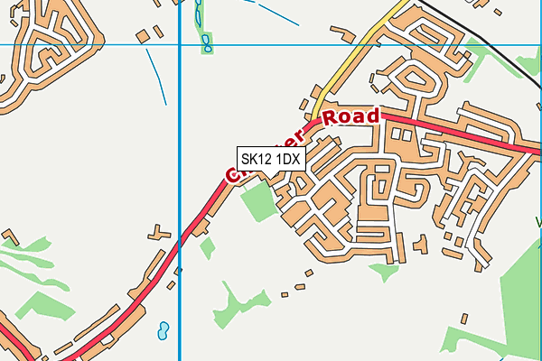 SK12 1DX map - OS VectorMap District (Ordnance Survey)
