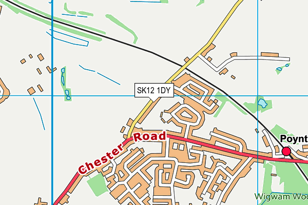 SK12 1DY map - OS VectorMap District (Ordnance Survey)