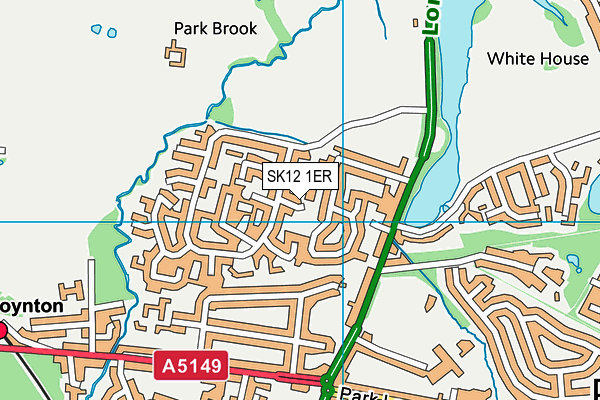 SK12 1ER map - OS VectorMap District (Ordnance Survey)