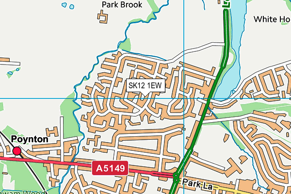 SK12 1EW map - OS VectorMap District (Ordnance Survey)