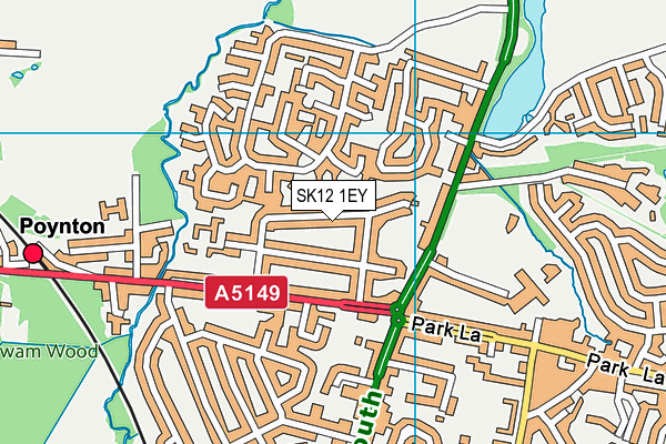 SK12 1EY map - OS VectorMap District (Ordnance Survey)