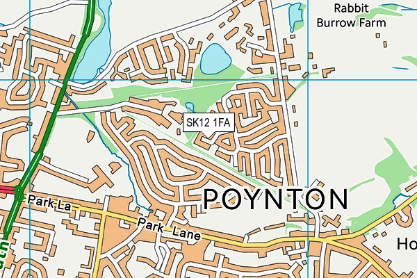 SK12 1FA map - OS VectorMap District (Ordnance Survey)