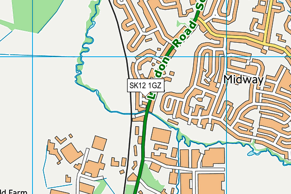SK12 1GZ map - OS VectorMap District (Ordnance Survey)