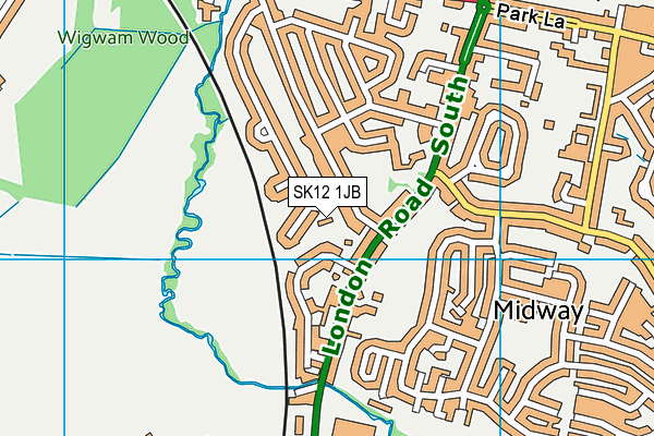 SK12 1JB map - OS VectorMap District (Ordnance Survey)