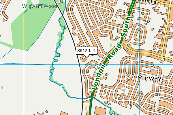 SK12 1JD map - OS VectorMap District (Ordnance Survey)
