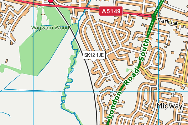 SK12 1JE map - OS VectorMap District (Ordnance Survey)