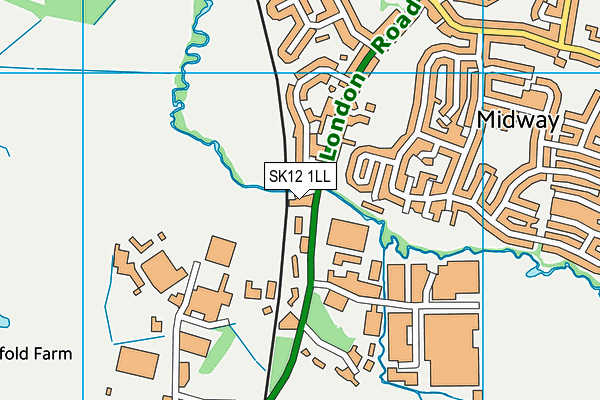 SK12 1LL map - OS VectorMap District (Ordnance Survey)