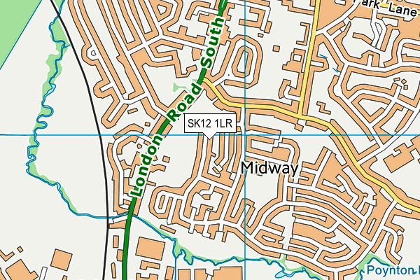 Midway Playing Fields map (SK12 1LR) - OS VectorMap District (Ordnance Survey)