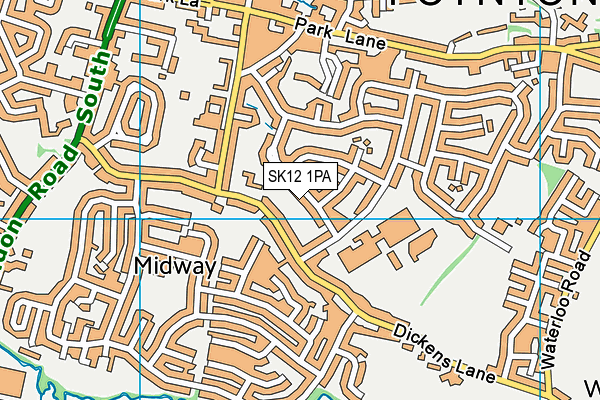 SK12 1PA map - OS VectorMap District (Ordnance Survey)
